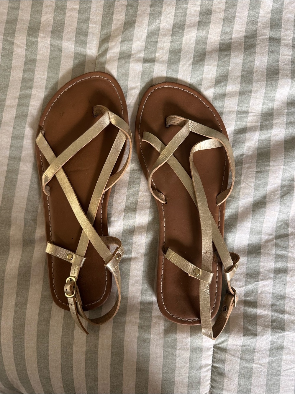 Target Gold Strappy Flat Sandals